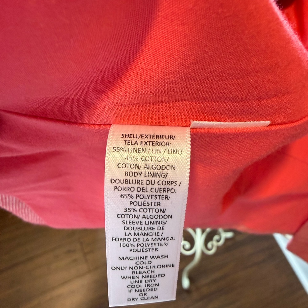 LOFT Women's Reddish Pink Linen Blazer - Picture 4 of 4